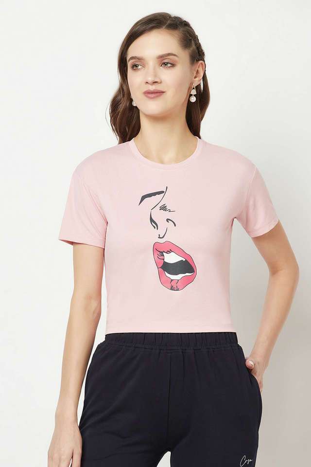 crimsoune club Printed Cotton Blend Round Neck Women T-Shirt-picture-39