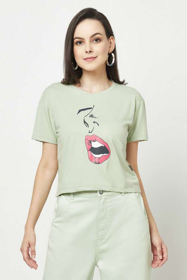 crimsoune club Printed Cotton Blend Round Neck Women T-Shirt-picture-40