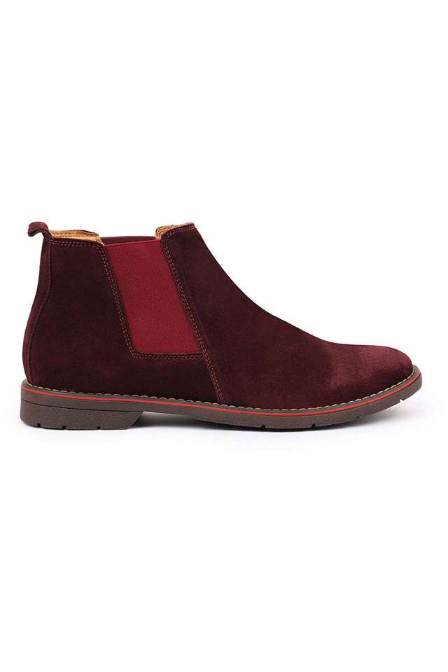 Buy Fausto Cherry Suede Slip-on Boys Boots Shoppers Stop
