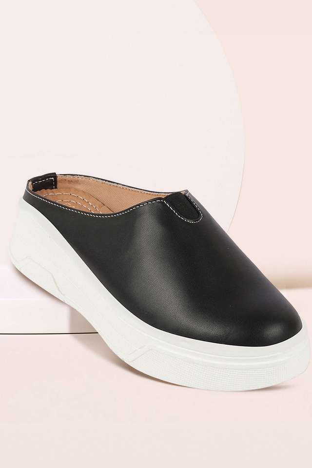 Buy Fausto Black PU Slip-on Women's Casual Shoes Shoppers Stop