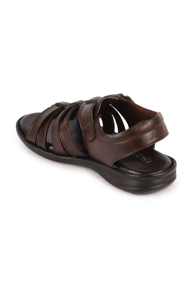 Buy Fausto Brown PU Low Tops Velcro Men's Sandals Shoppers Stop - Main Image