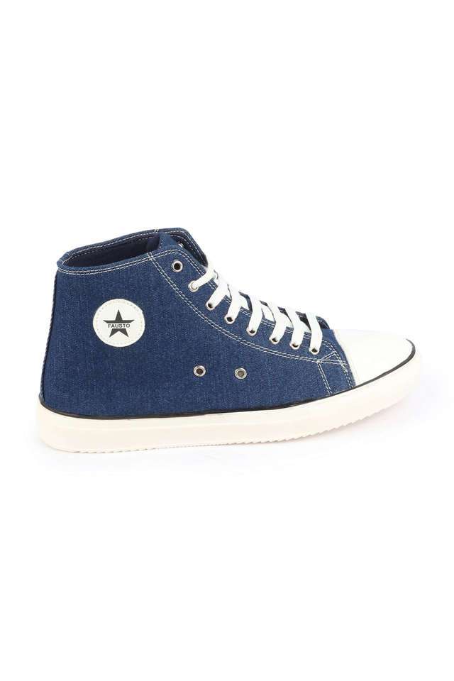 Buy Fausto Navy Canvas Lace Up Men's Sneakers Shoppers Stop