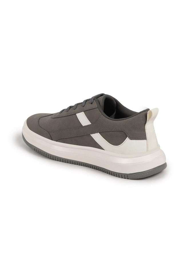 Buy Fausto Grey PU Lace Up Men's Sneakers Shoppers Stop