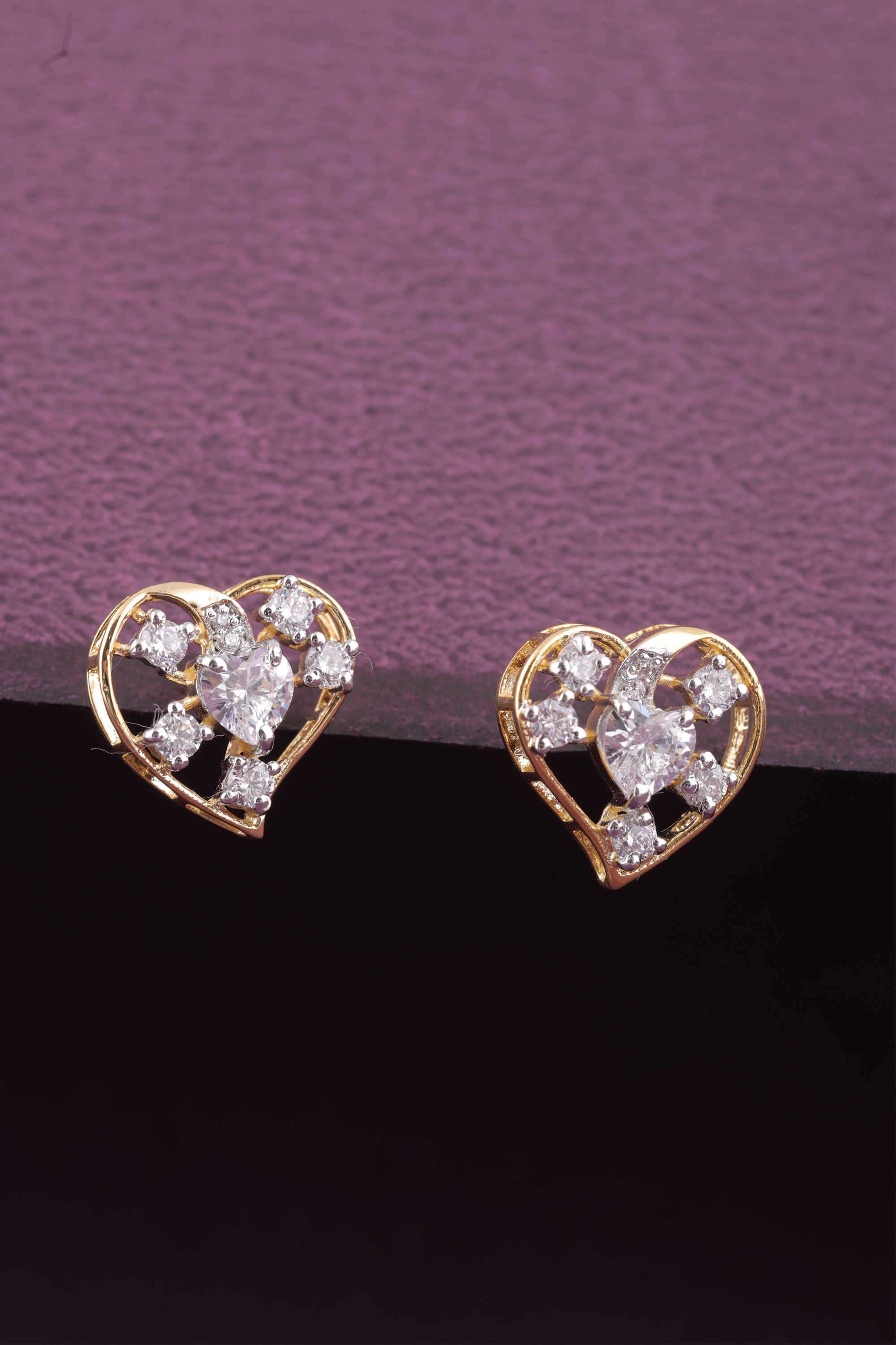 Silver-Casual-Wear-Women-s-Heart-Earrings