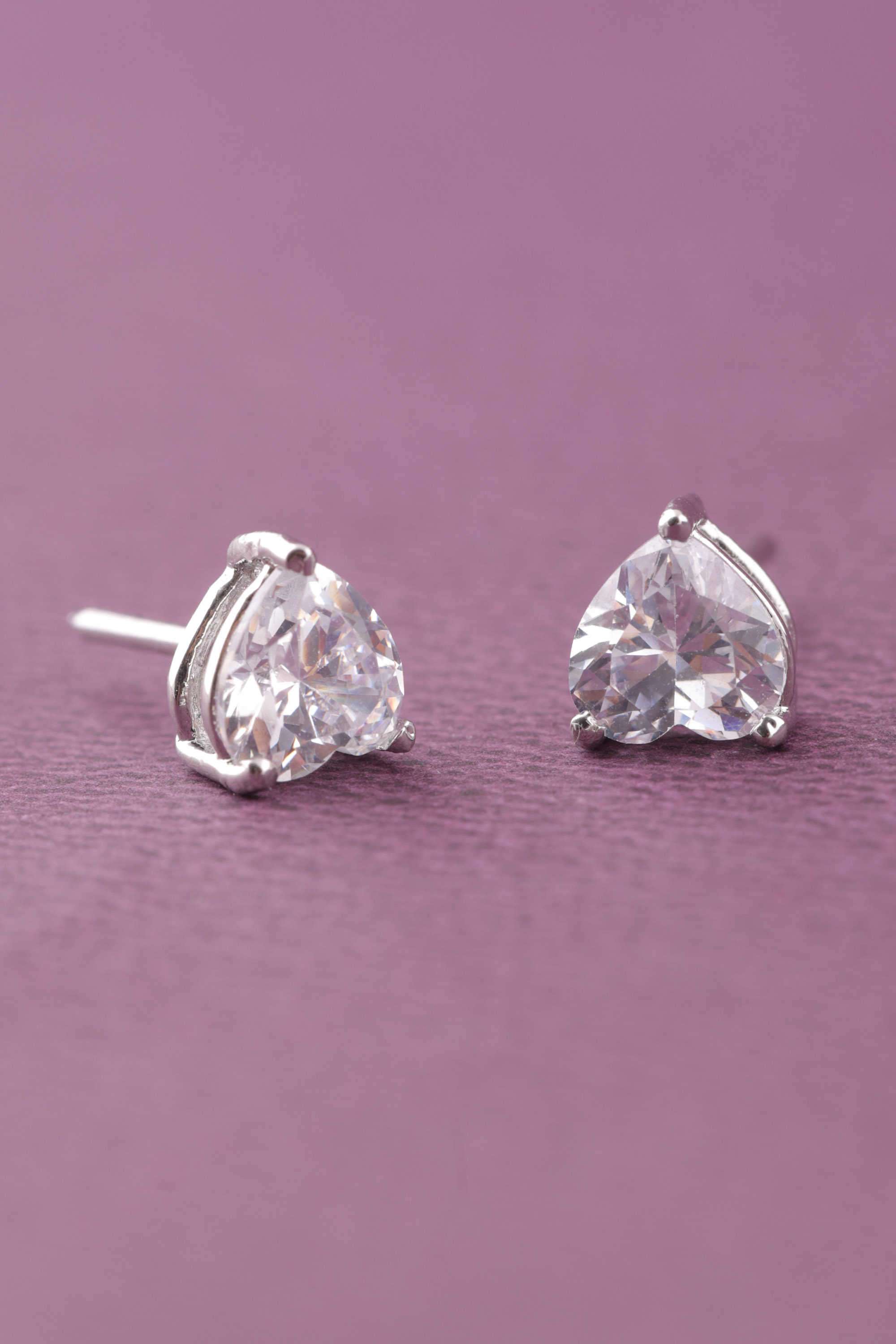 Silver-Casual-Wear-Women-s-Heart-Earrings