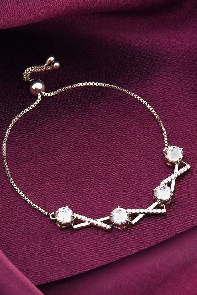 Silver-Zircon-Excess-Bracelet