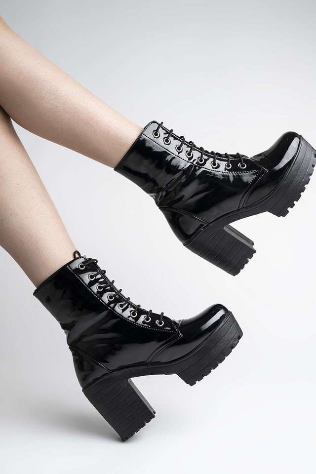Lace Up Girls Chunky Ankle Boots Lace Up Buy Ladies Boots Online