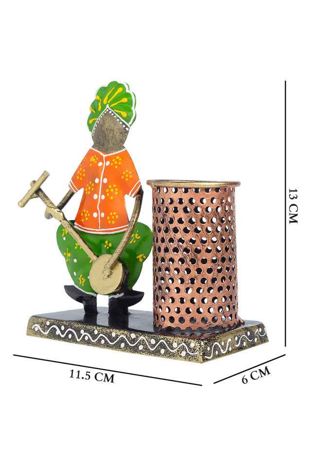 Buy Golden Peacock NoColour Green Orange Musician Pen Stand