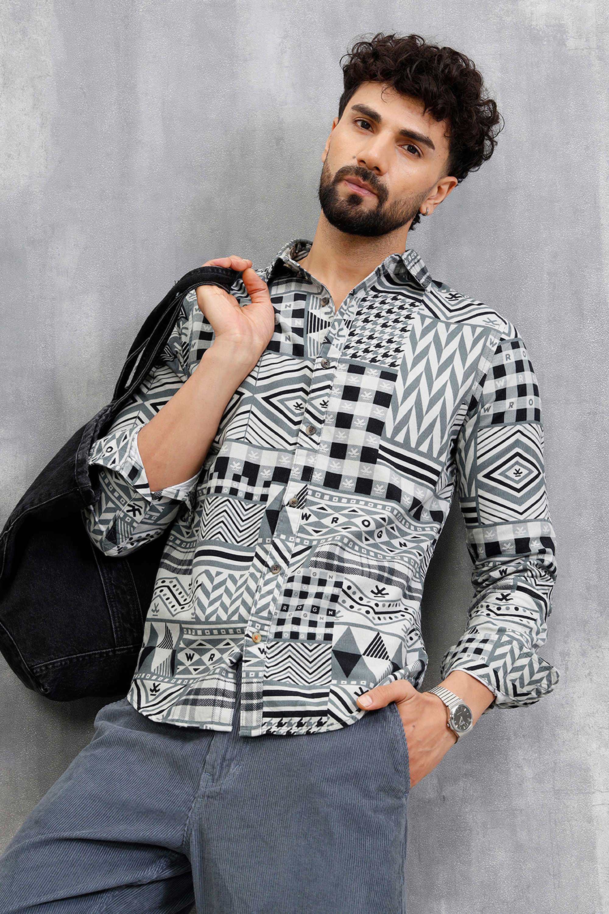 Geometric-Print-Cotton-Regular-Fit-Men-s-Casual-Wear-Shirt
