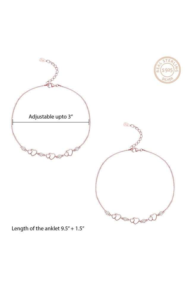 Valentines-Silver-Women-s-Fish-Hook-Clasp-Anklet