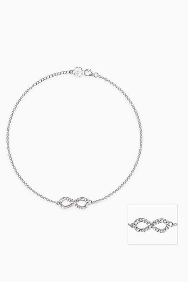 Silver-Infinity-Zircon-Anklet