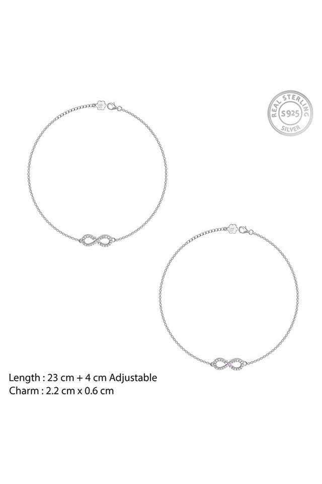 Silver-Infinity-Zircon-Anklet