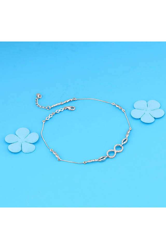 Silver-Graceful-Infinity-Anklet