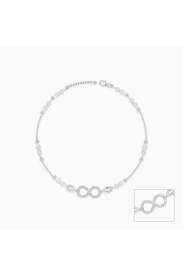 Silver-Graceful-Infinity-Anklet