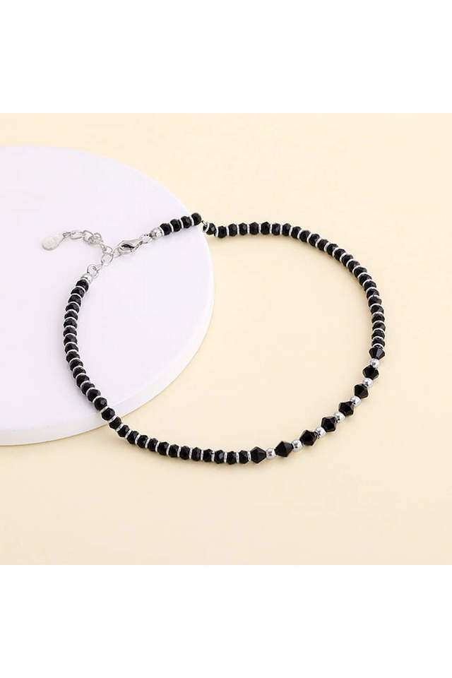 Silver-Barefoot-Black-Beads-Anklet