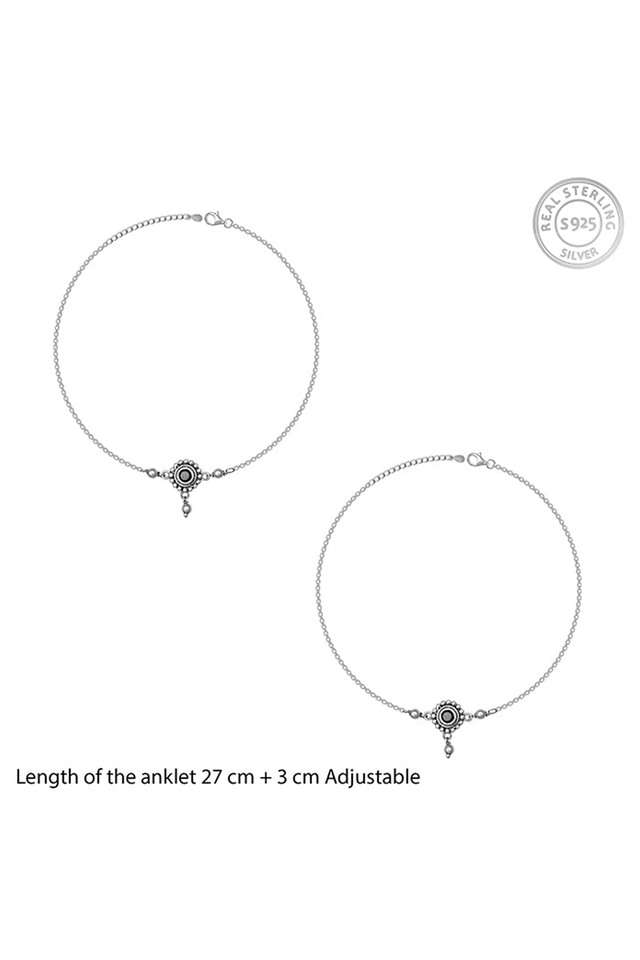 Back-To-Black-Sterling-Silver-Womens-Western-Anklet