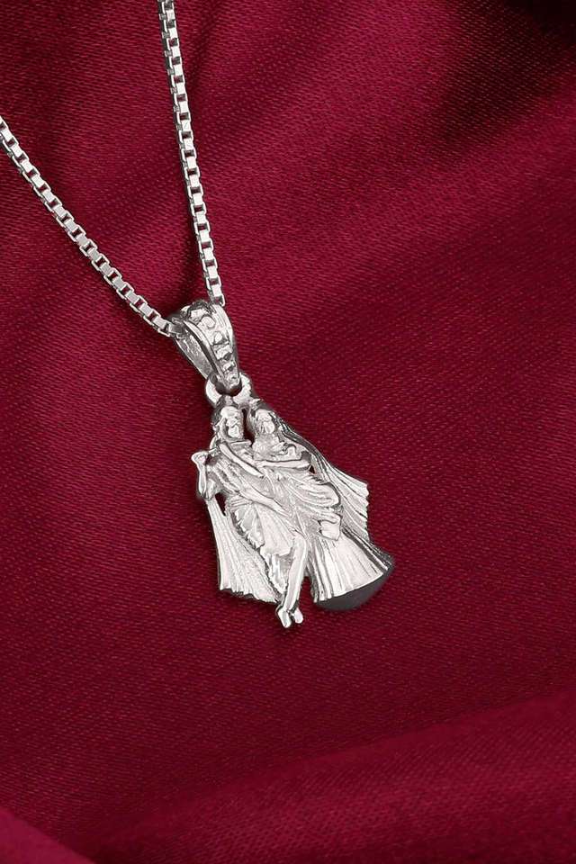 Silver-Radha-Krishna-Pendant-with-Box-Chain