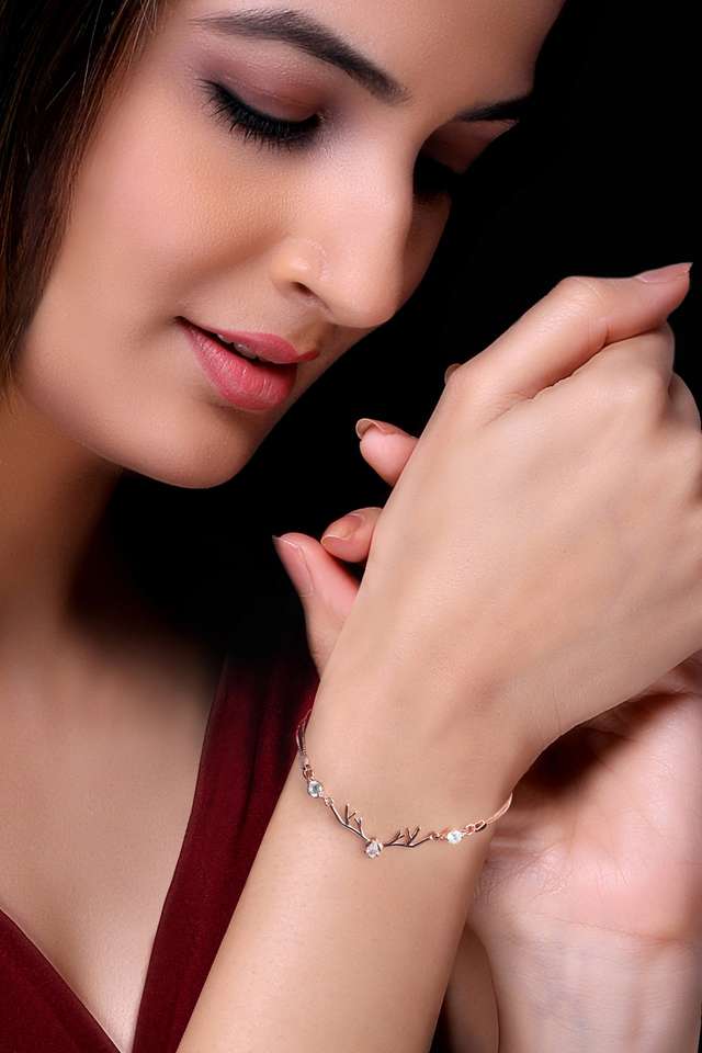 Sterling-Silver-Stylishcubic-Zirconia-Womens-Western-Bracelet