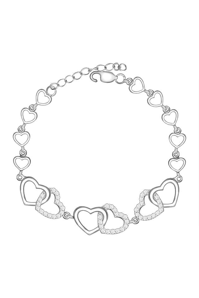 Sterling-Silver-Stylishcubic-Zirconia-Womens-Western-Bracelet