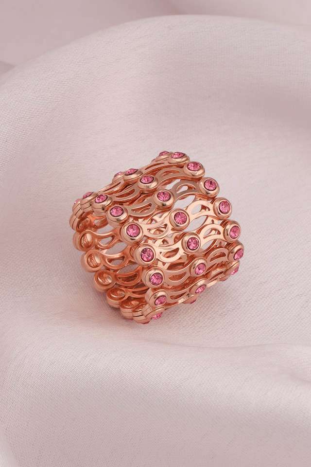 Rose-Gold-Supple-Bracelet-with-Royal-Pink-Stones
