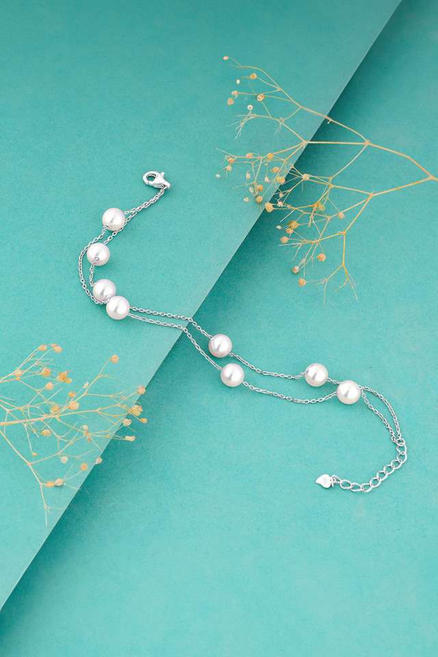 Silver-String-of-Pearls-Layered-Bracelet