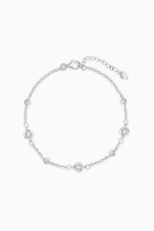 Silver-Zircon-High-on-Charm-Bracelet