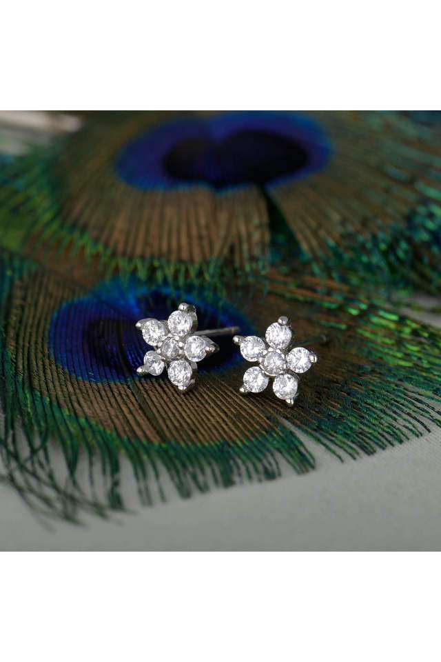 Silver-Floral-earrings
