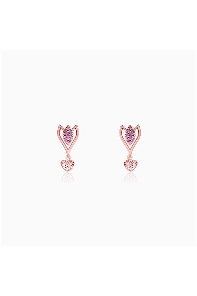 Stylish-Rose-Gold-Flower-Love-Earrings