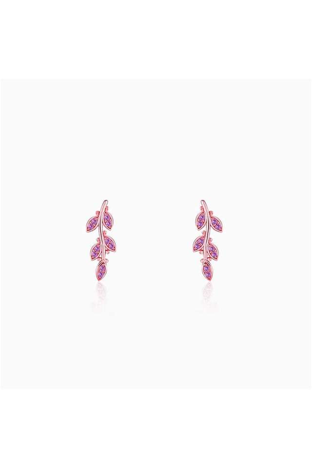 Stylish-Rose-Gold-Leafy-Loop-Earrings