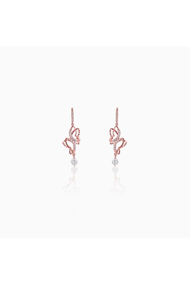Rose-Gold-Butterfly-Sterling-Silver-Womens-Western-Earrings