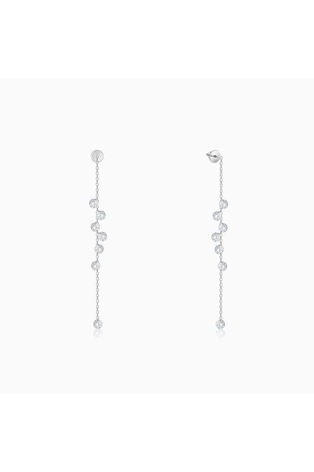 Silver-Dangling-Chain-Earrings