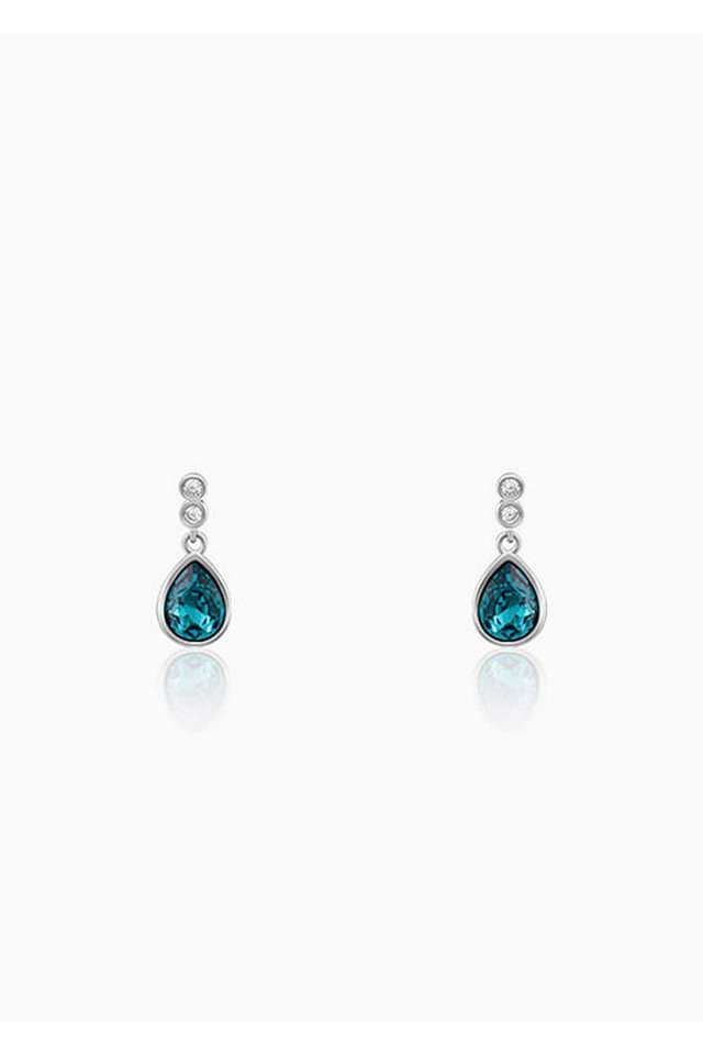 Silver-Turquoise-Blue-Tear-Drop-Earrings