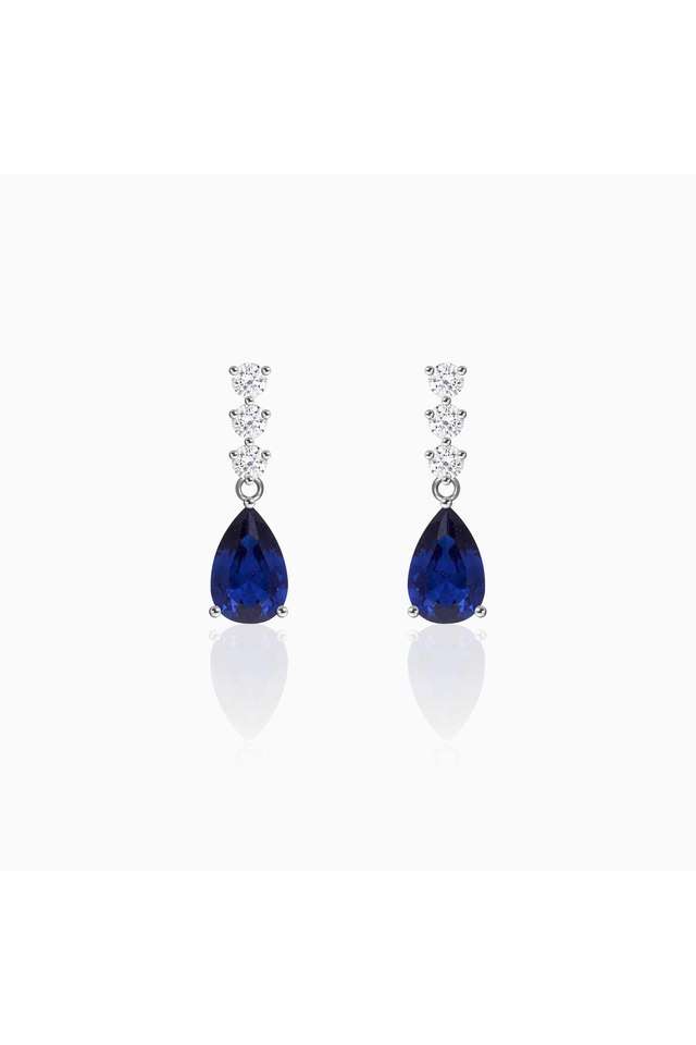 Sterling-Silver-Sapphire-Blue-Drop-Earrings