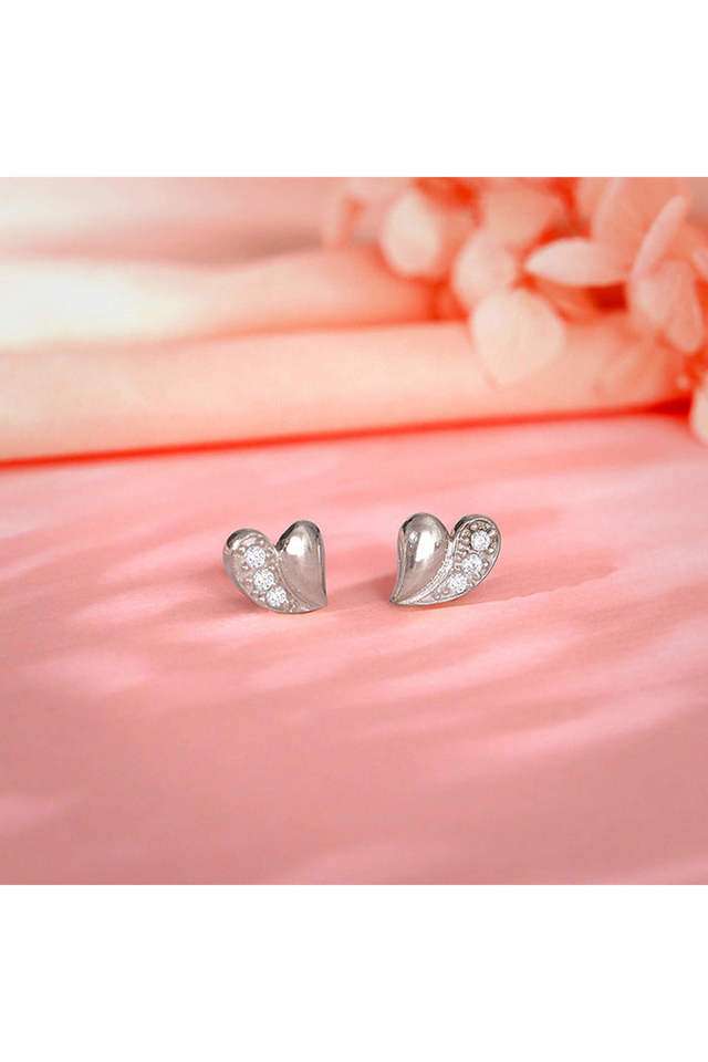 Silver-Bonded-Love-Stud-Earrings