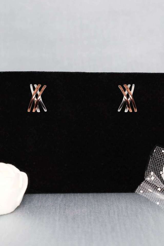 Silver-Rose-Gold-Linear-Earrings