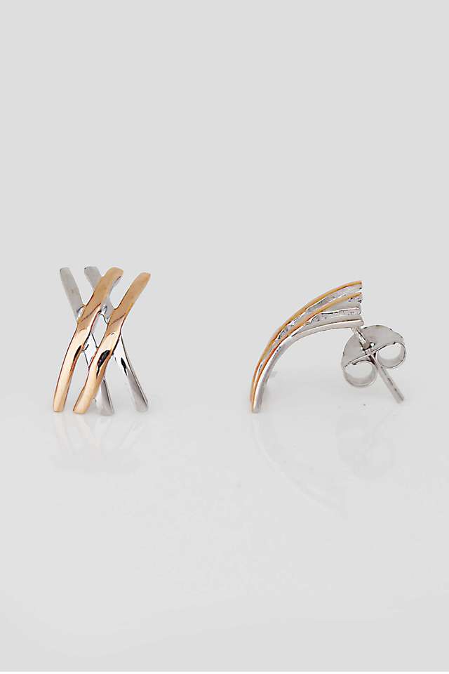 Silver-Rose-Gold-Linear-Earrings