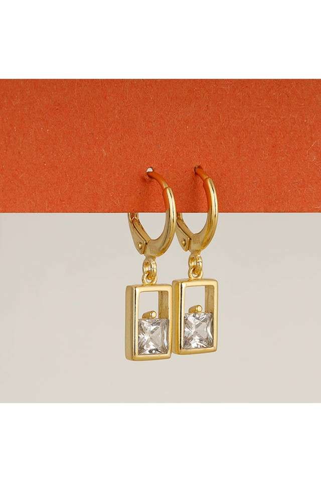 925-Sterling-Silver-Zircon-Stone-Women-Western-Wear-Gold-Plated-Earrings