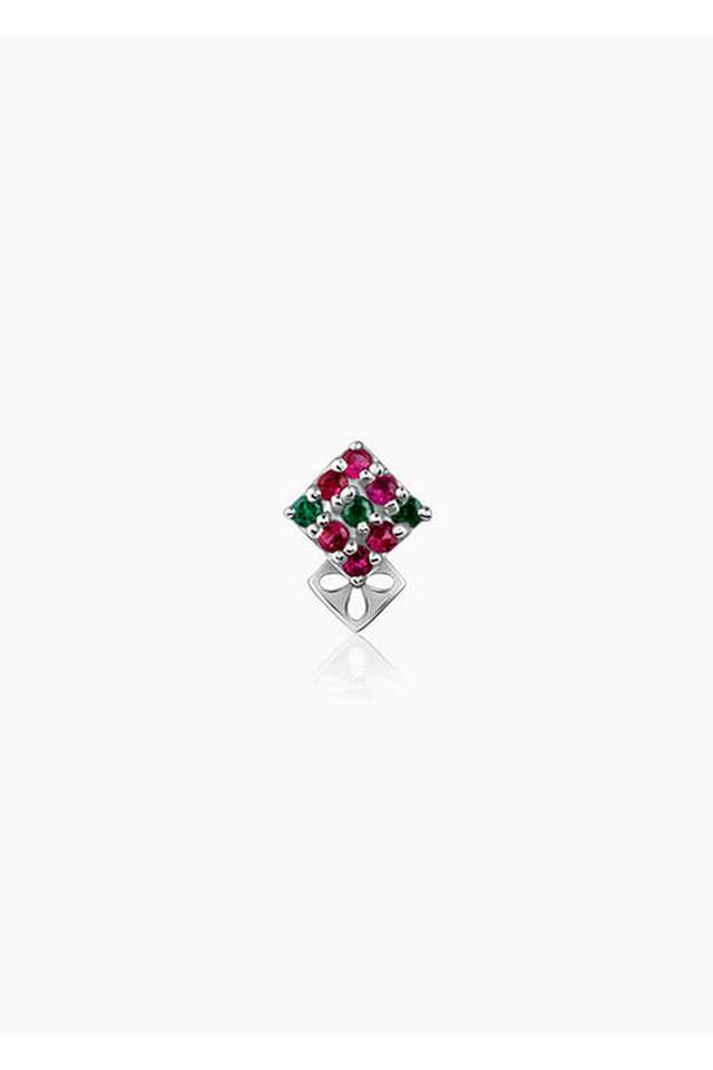 Silver-Multi-Colour-Stoned-Nose-pin