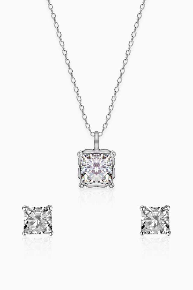Sterling-Silver-Cubic-Zirconia-Womens-Western-Pendant