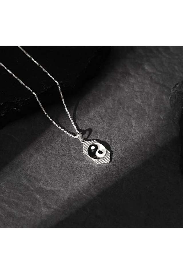 Silver-Yin-Yang-Pendant-With-Link-Chain-For-Him