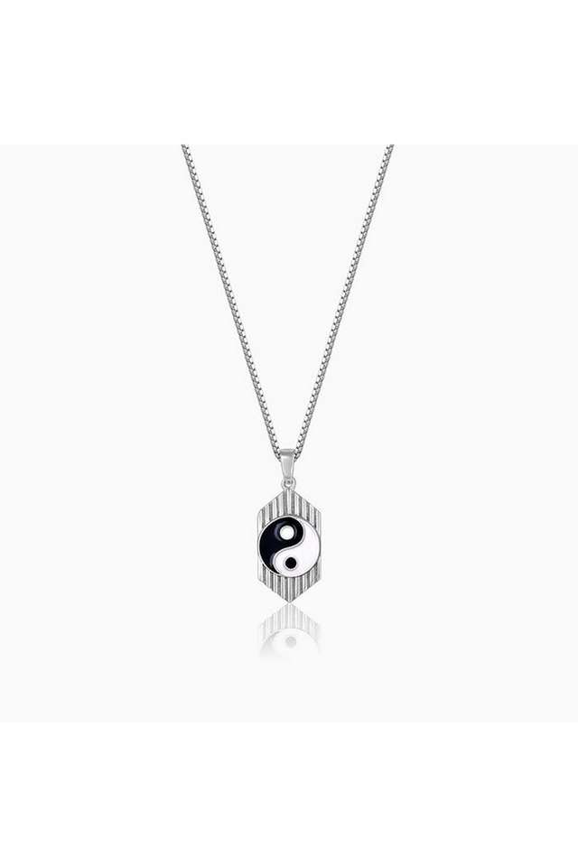 Silver-Yin-Yang-Pendant-With-Link-Chain-For-Him