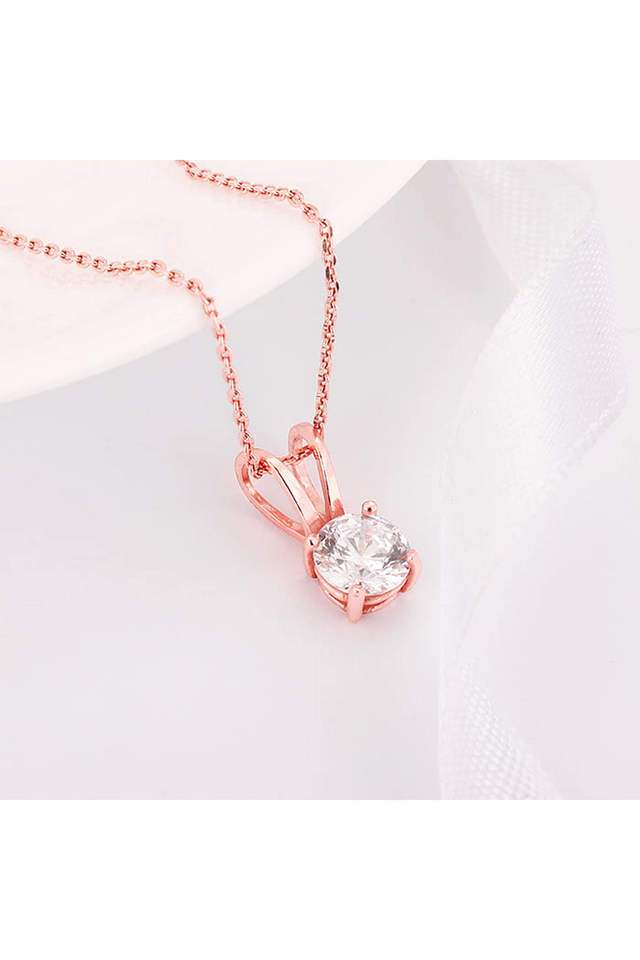 Rose-Gold-Zircon-Pendant-with-Link-Chain