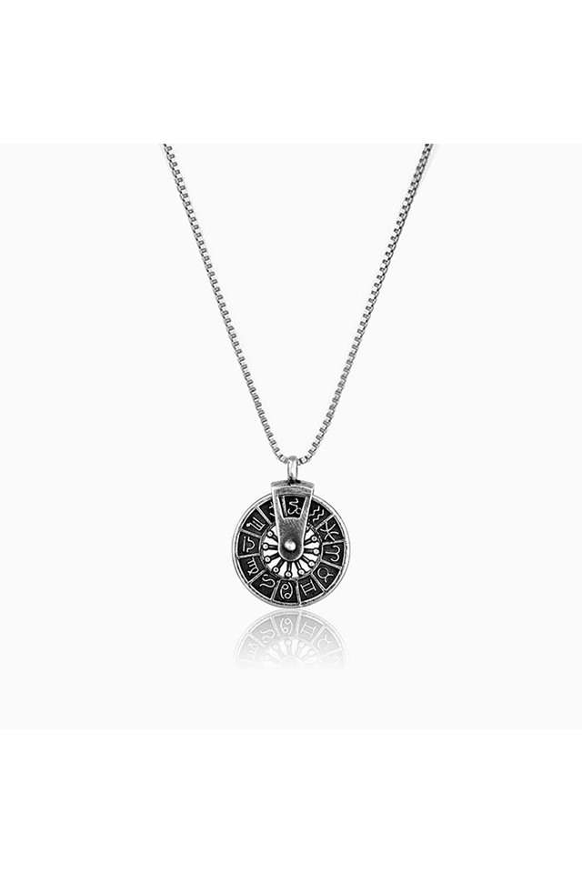 Zodiac-Spin-Pendant-Sterling-Silver-Mens-Western-Pendant