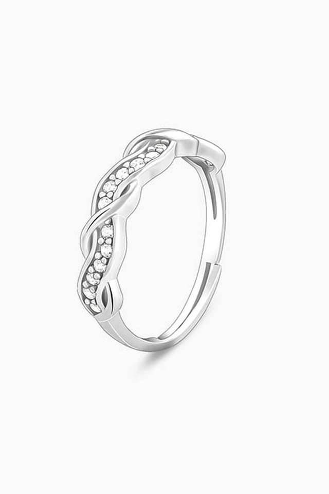 Silver-Zircon-Winding-Wave-Ring