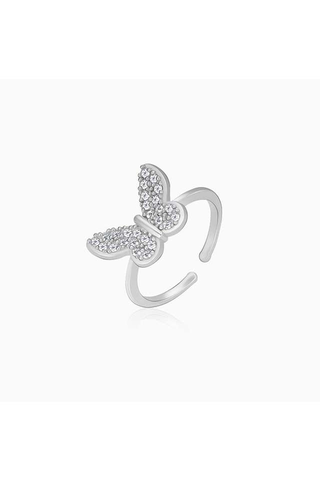 Zircon-Butterfly-Flutter-Sterling-Silver-Womens-Western-Ring