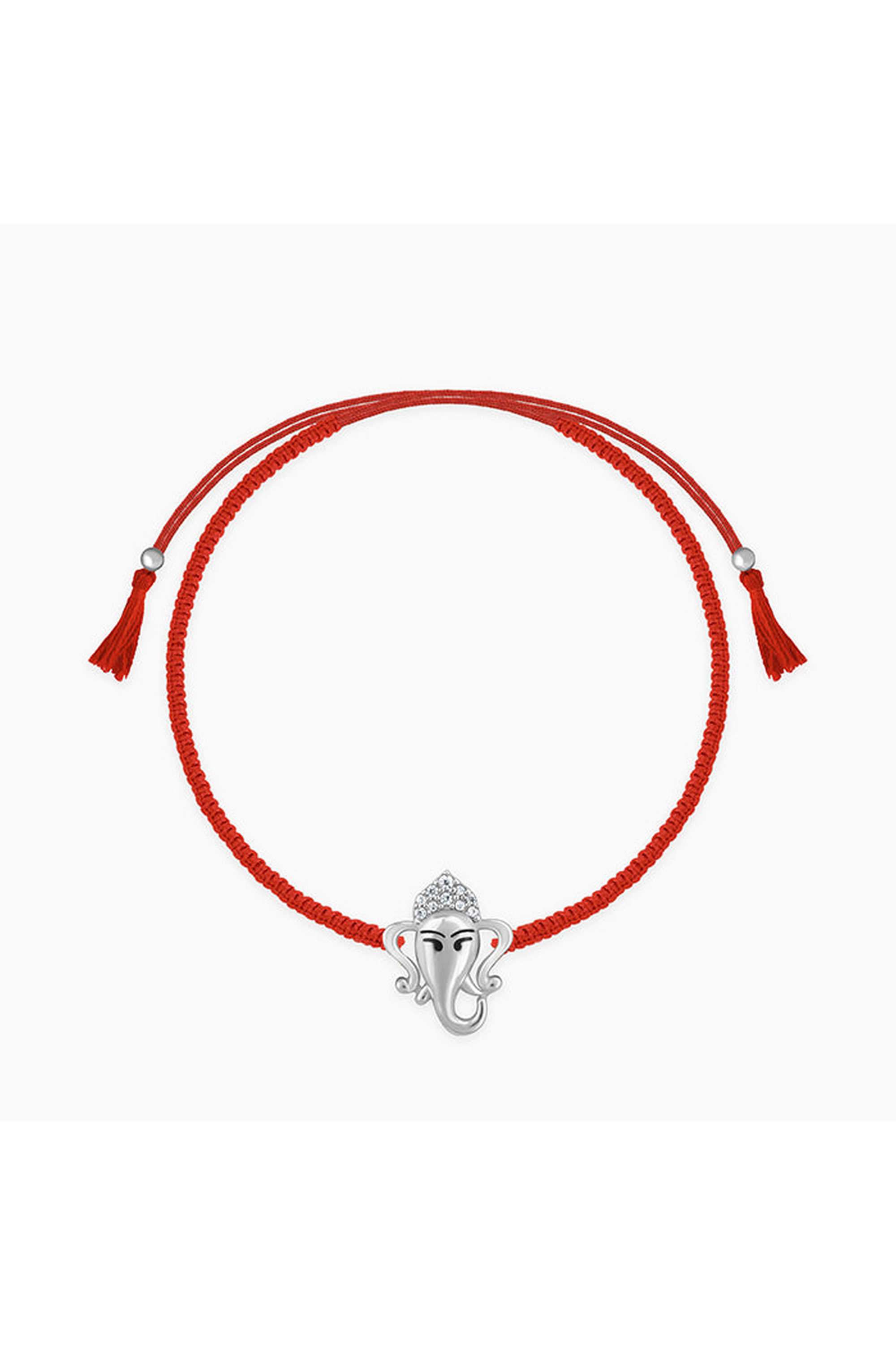 Zircon-Sterling-Silver-925-Ethnic-Men-s-Spiritual-Ganesha-Rakhi