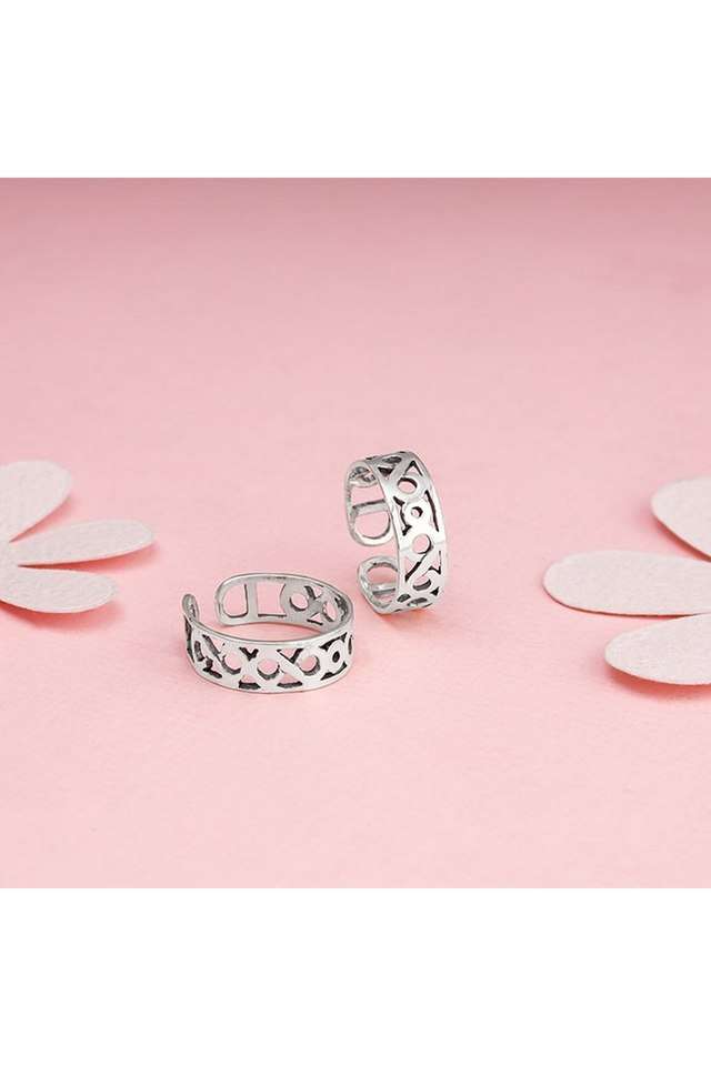 Silver-Infinity-Twist-Toe-Rings