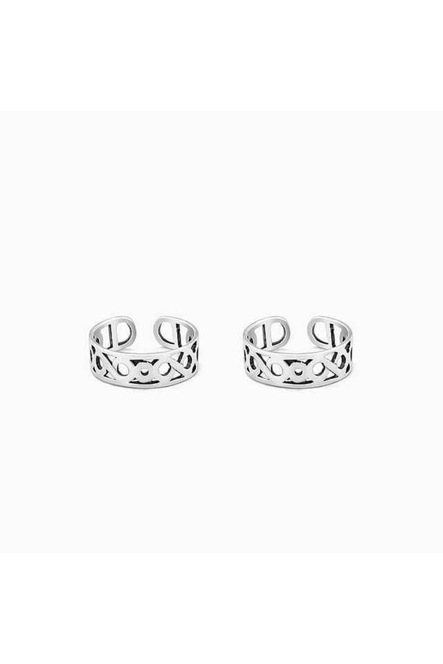 Silver-Infinity-Twist-Toe-Rings