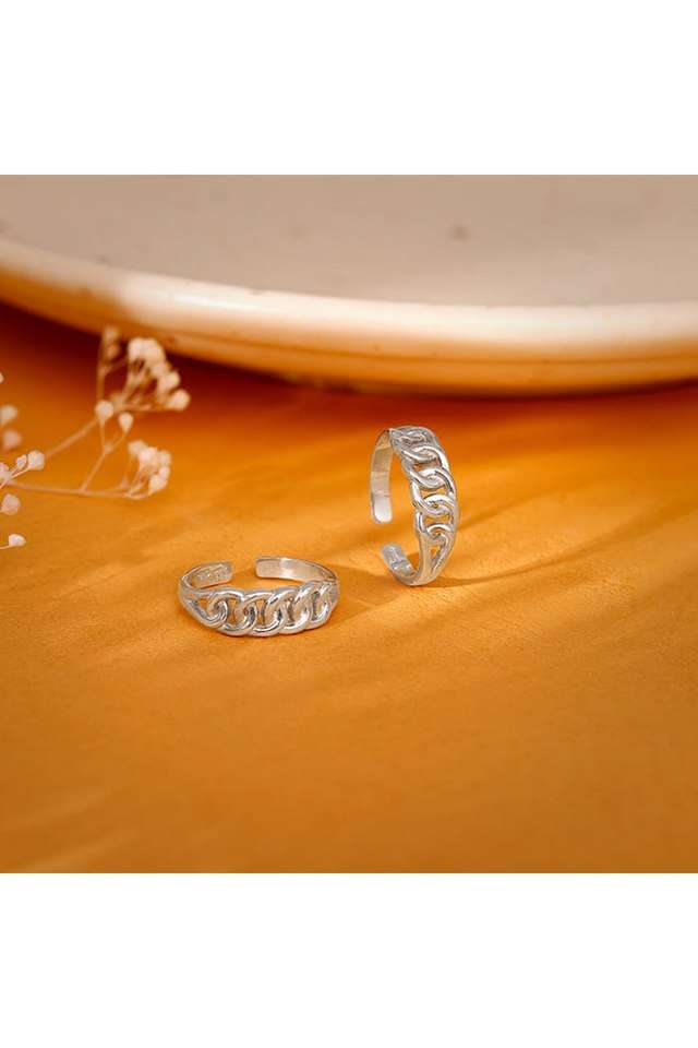Silver-Flowing-Links-Toe-Rings