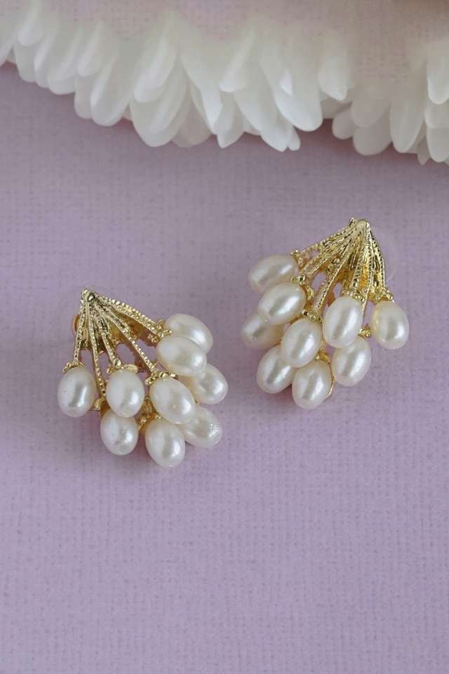 Gold-Plated-Pearl-Bunch-Earrings